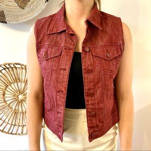 Red denim vest Size L